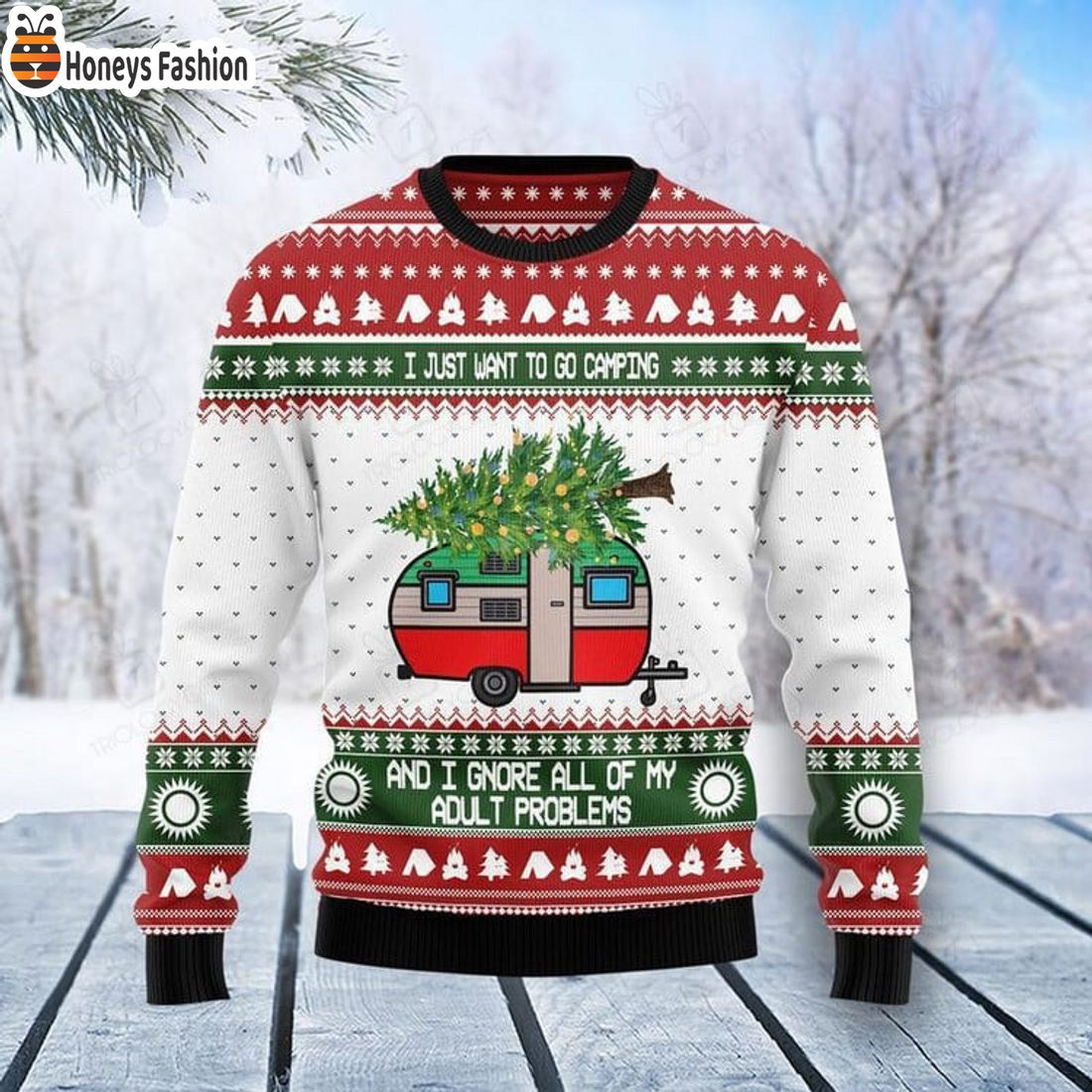 TOP Camping Car And I Gnore All Of My Adult Problems Ugly Sweater