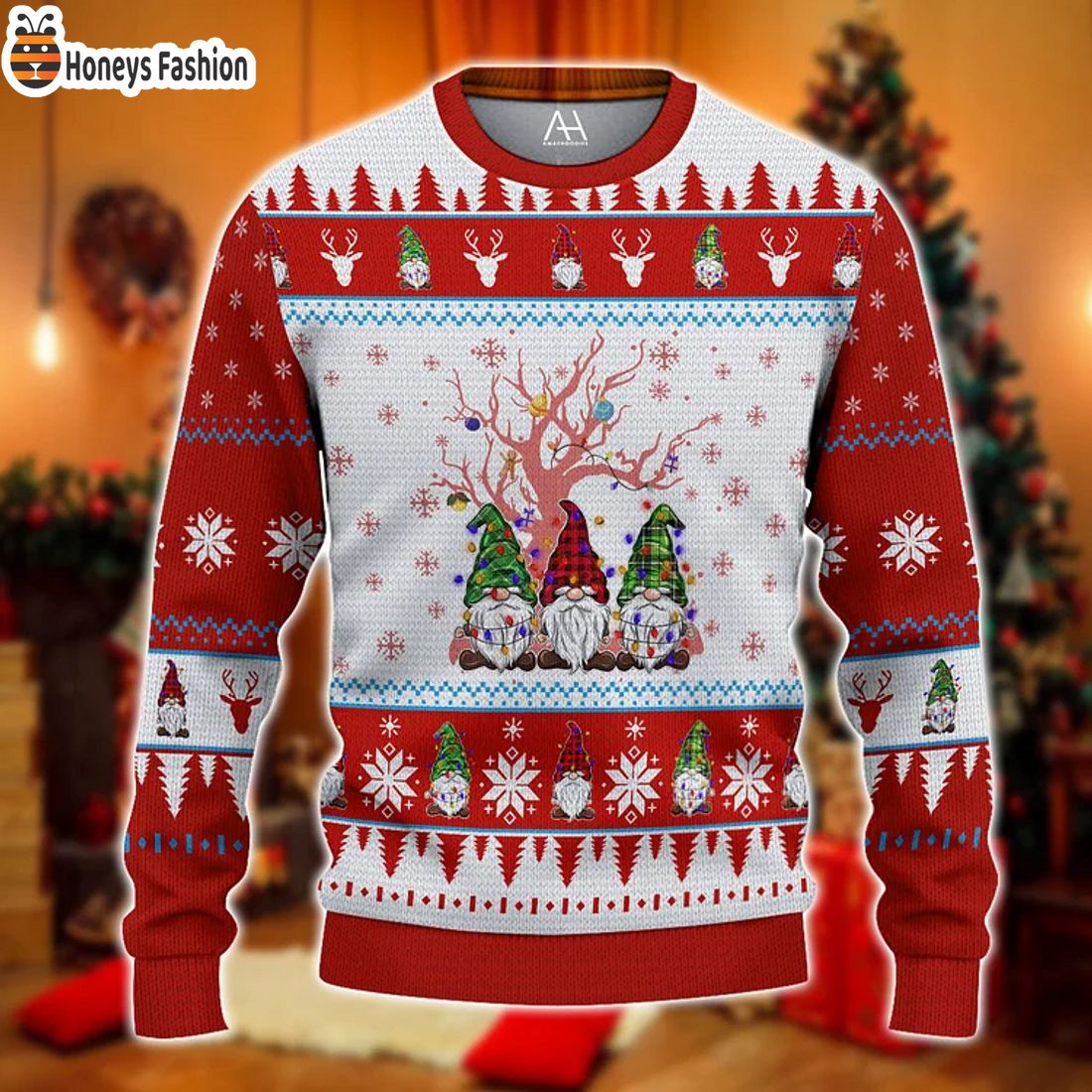 TOP Dwaft Gnomes on Napkin Ugly Christmas Sweater