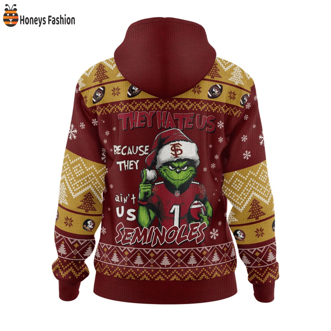 TOP Florida State Seminoles Grinch They Hate Us Because They Ain’t Us Ugly Christmas Sweater