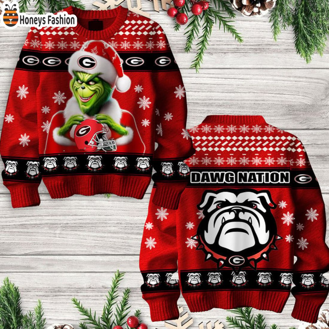 TOP Georgia Bulldogs Grinch Dawg Nation Ugly Christmas Sweater