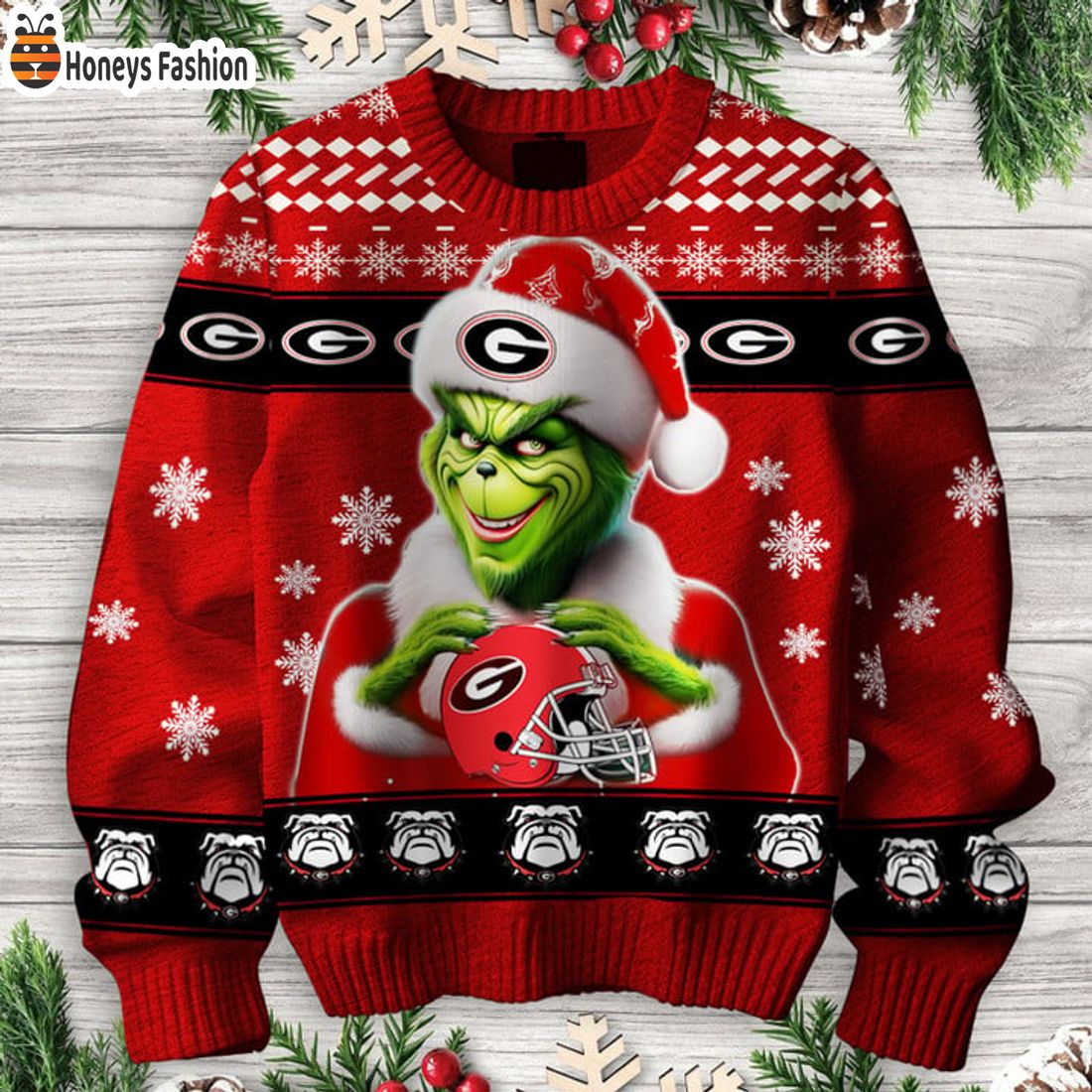 TOP Georgia Bulldogs Grinch Dawg Nation Ugly Christmas Sweater