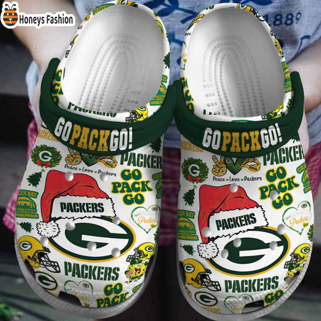 TOP Green Bay Packers Peace Love Packers Crocs Clog Shoes