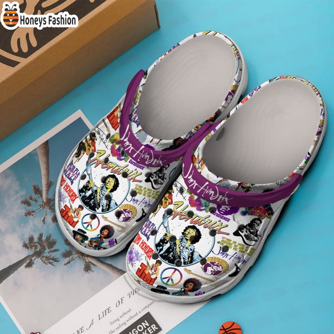 TOP Jimi Hendrix Purple Haze Crocs Clog Shoes