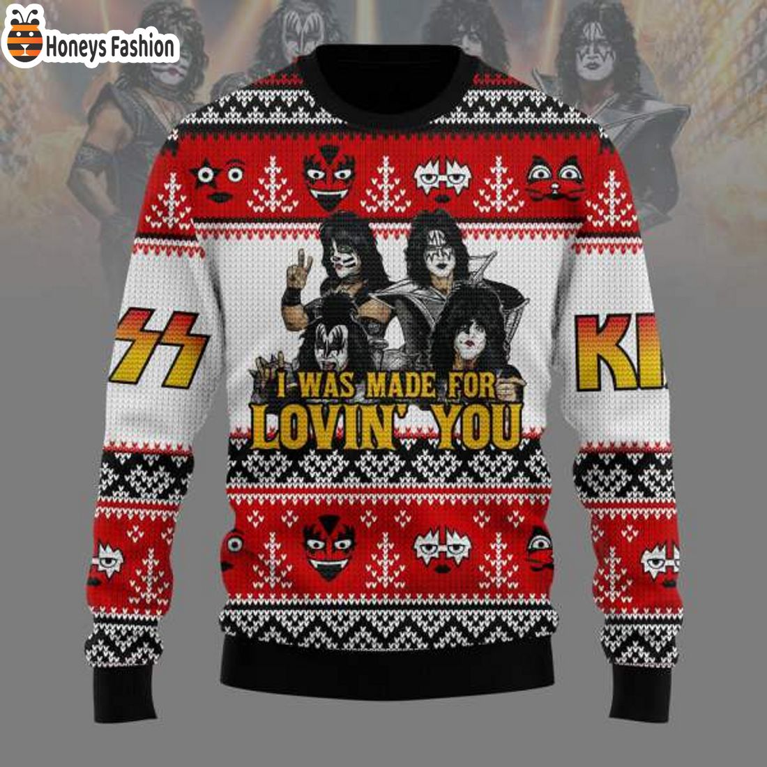 TOP Kiss Band I Was Made For Lovin’ You Ugly Christmas Sweater