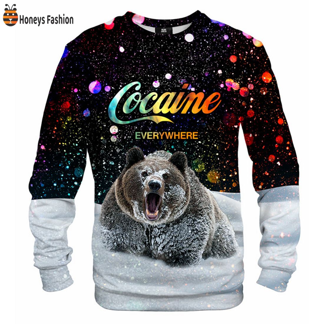 TOP Let It Snow Bear Cocaine Everywhere Christmas Sweatshirt