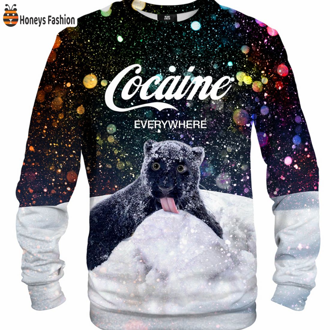 TOP Let It Snow Panther Cocaine Everywhere Christmas Sweatshirt