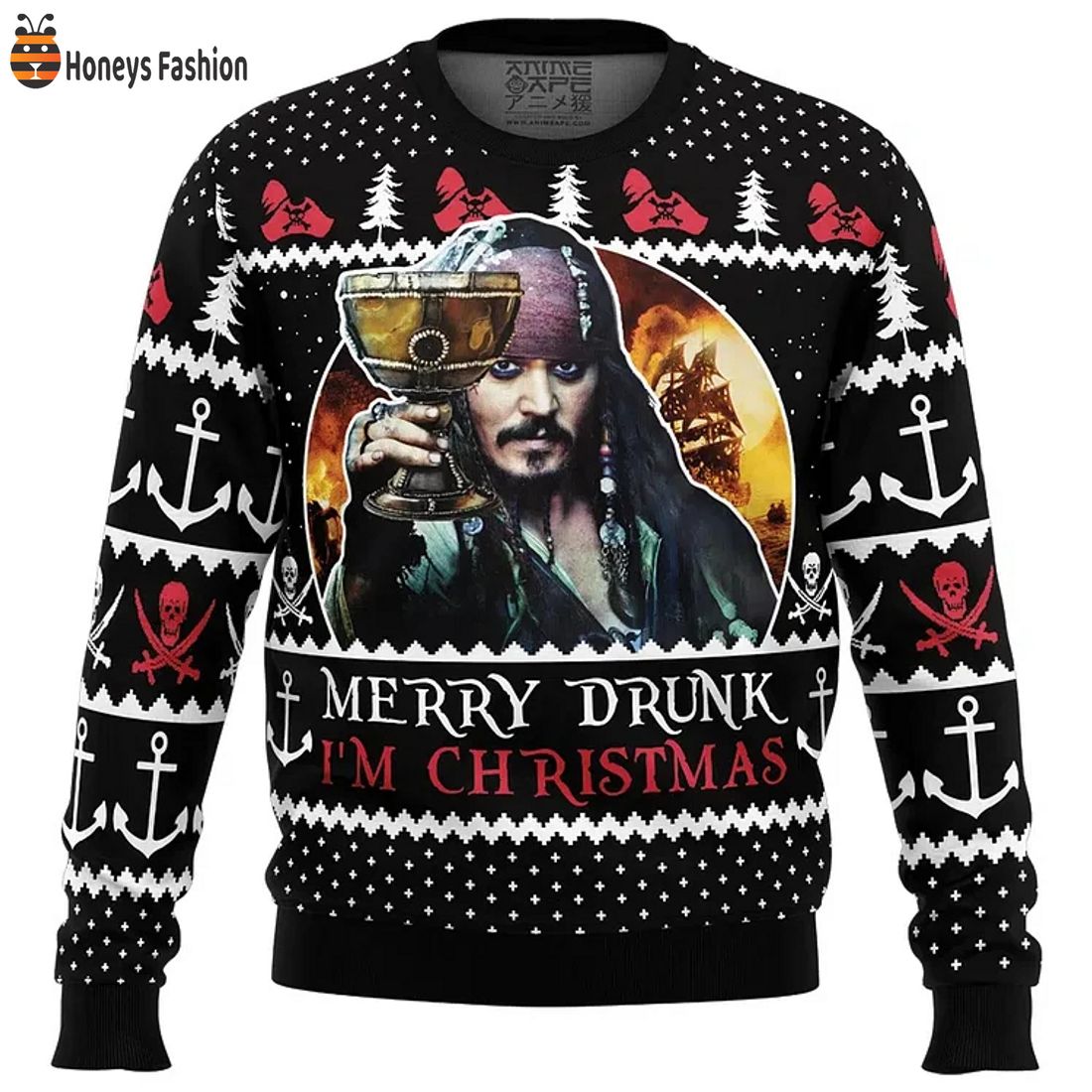 TOP Merry Drunk I’m Christmas Pirates of the Caribbean Ugly Christmas Sweater