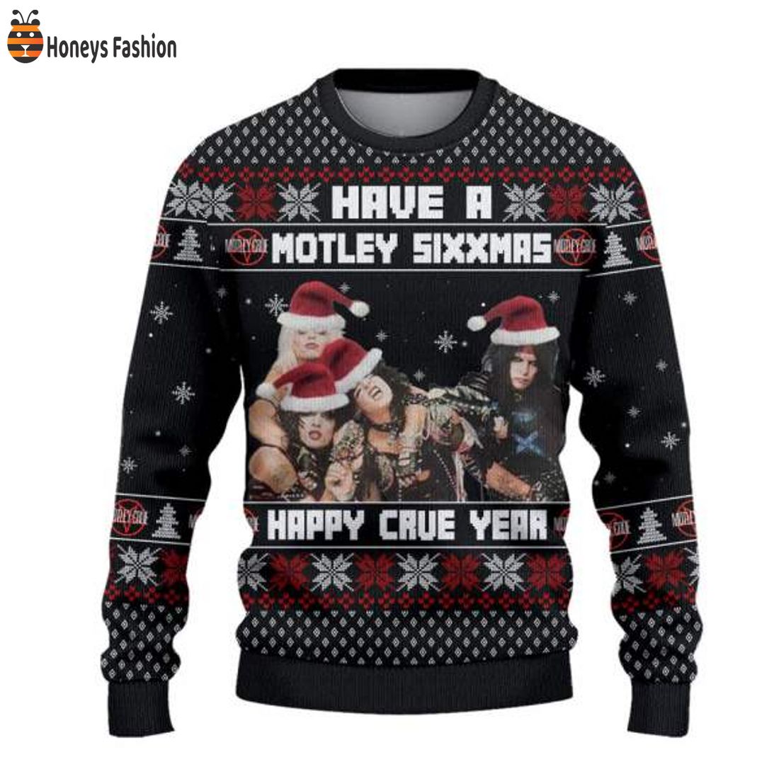 TOP Motley Crue Happy Crue Year Ugly Christmas Sweater