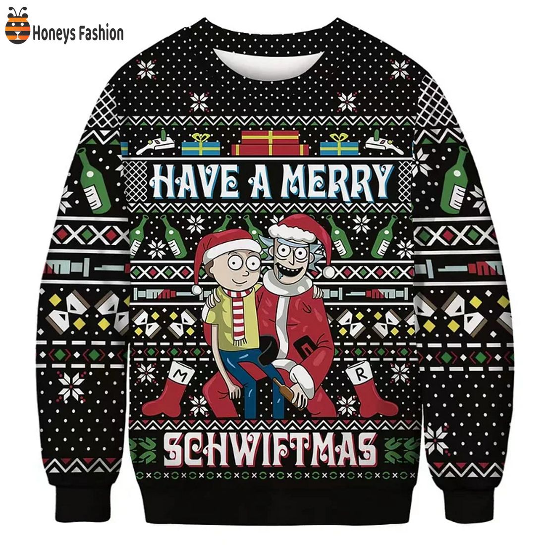 TOP Rick And Morty Have A Merry Schwiftmas Ugly Christmas Sweater