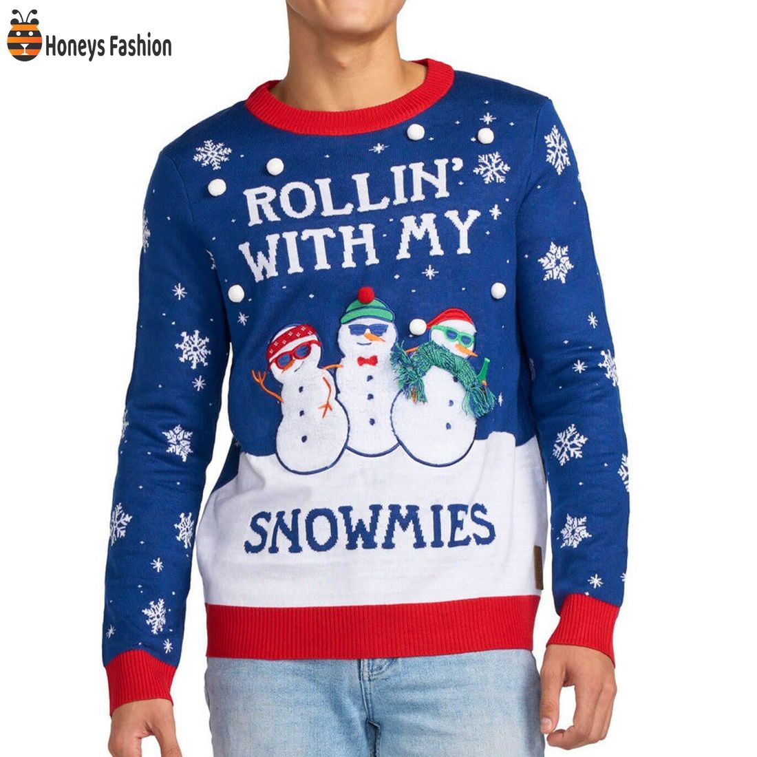 TOP Rollin’ With My Snowmies Ugly Sweater