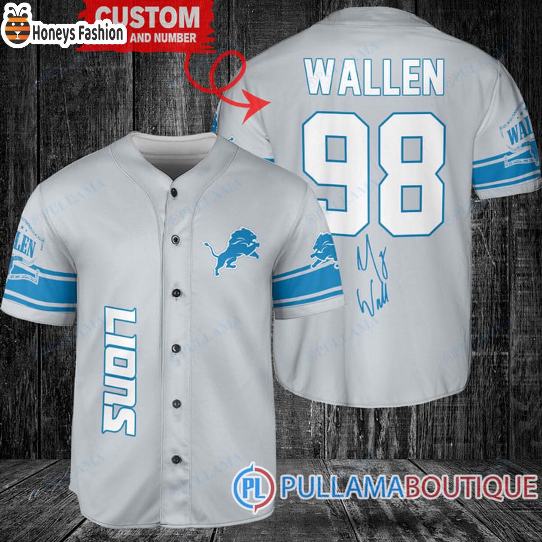 TOP SELLER Morgan Wallen Detroit Lions Custom Baseball Jersey