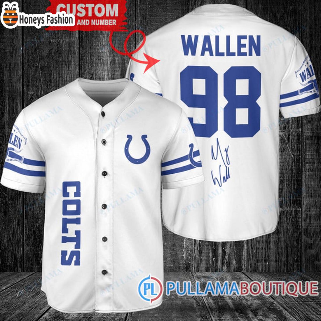 TOP SELLER Morgan Wallen Indianapolis Colts Custom White Baseball Jersey