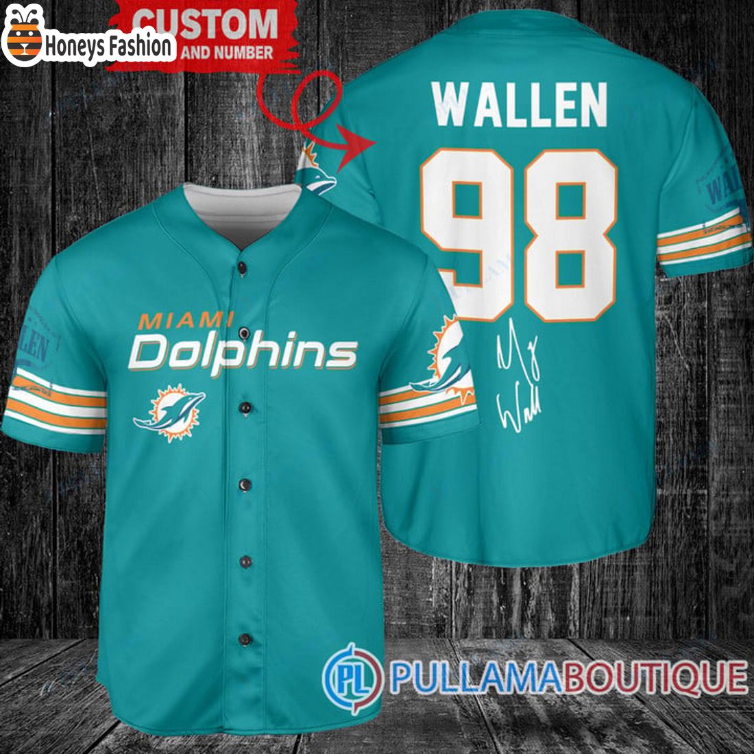 TOP SELLER Morgan Wallen Miami Dolphins Custom Baseball Jersey