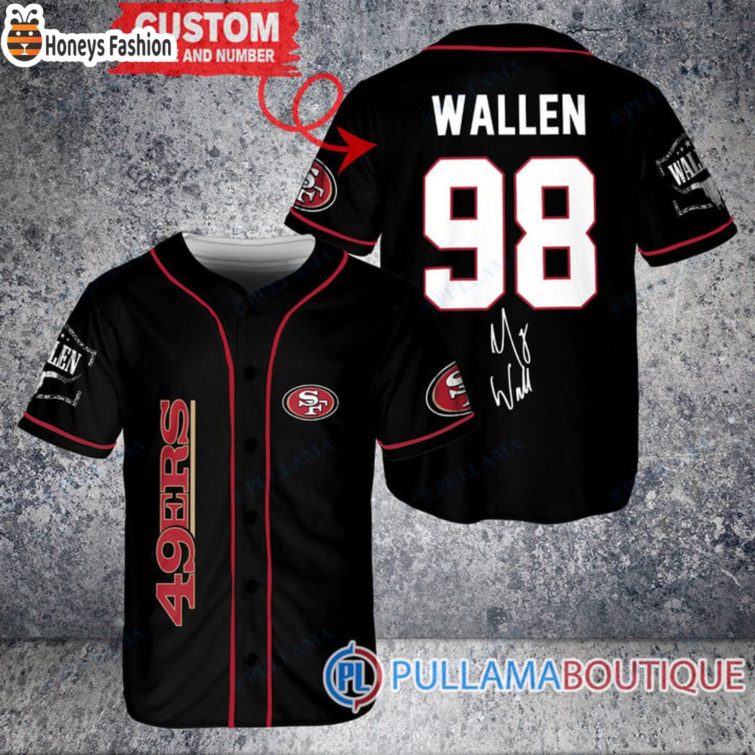 TOP SELLER Morgan Wallen San Francisco 49ers Custom Baseball Jersey