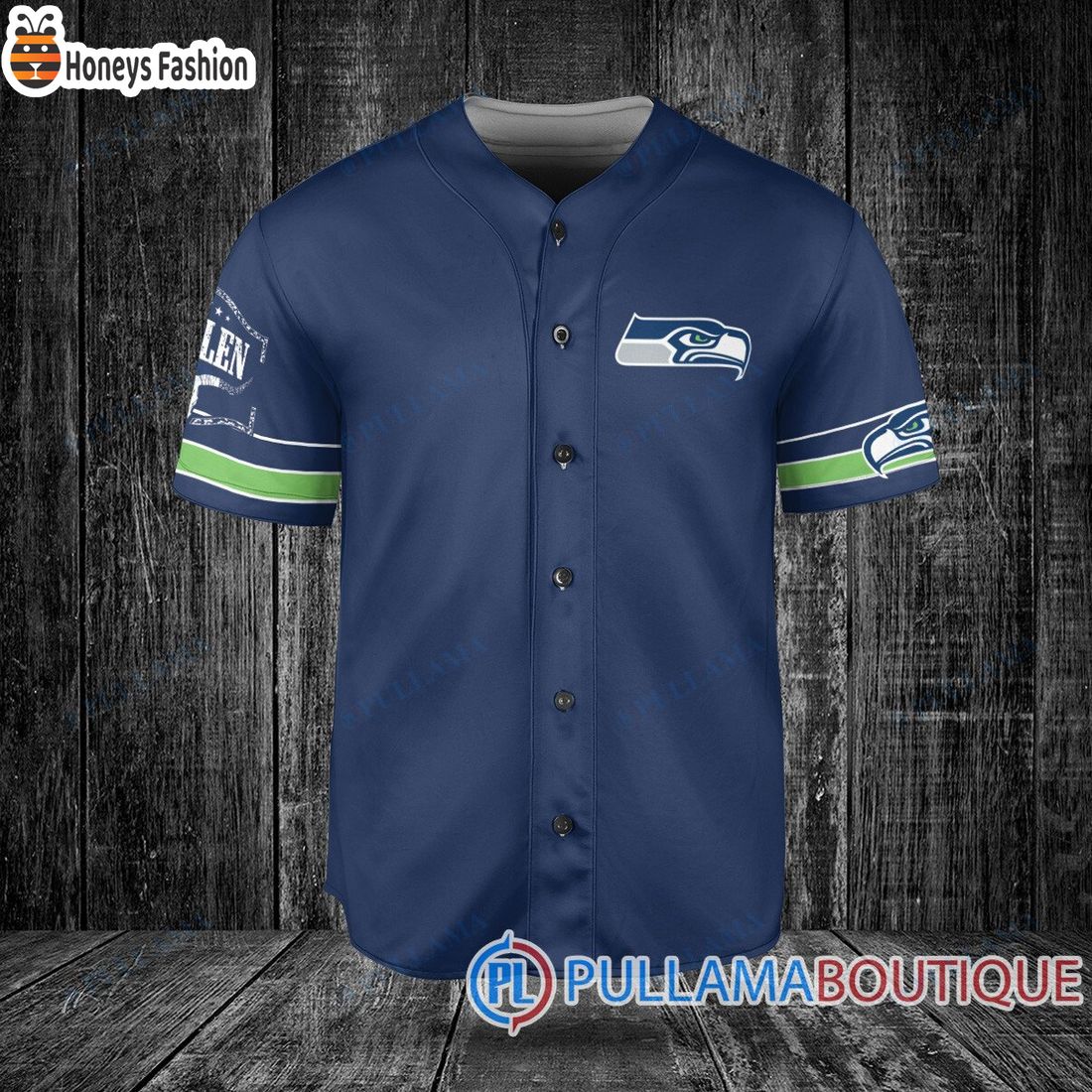 TOP SELLER Morgan Wallen Seattle Seahawks Custom Blue Baseball Jersey