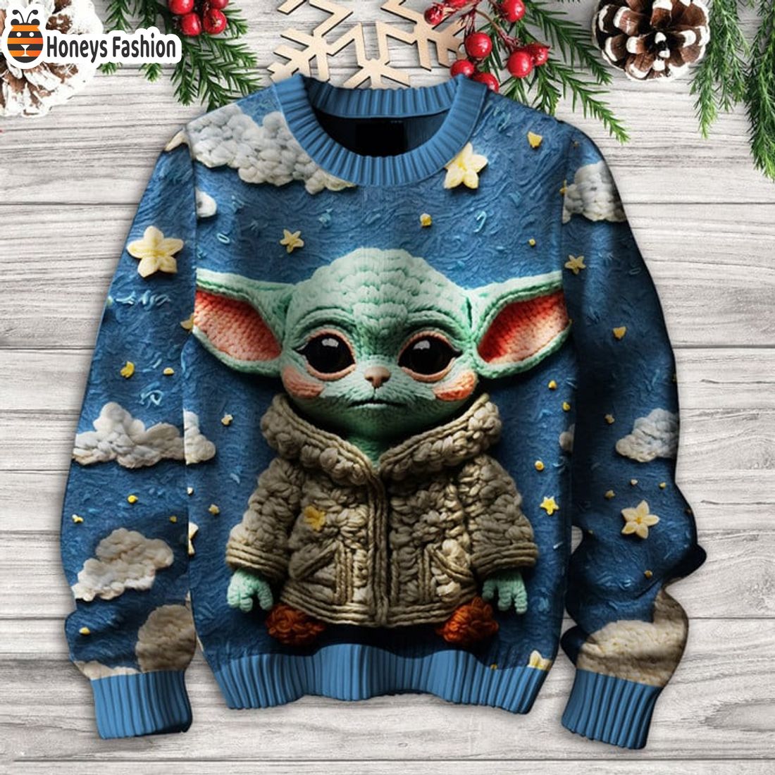 TOP Star Wars Baby Yoda Wool Ugly Christmas Sweater