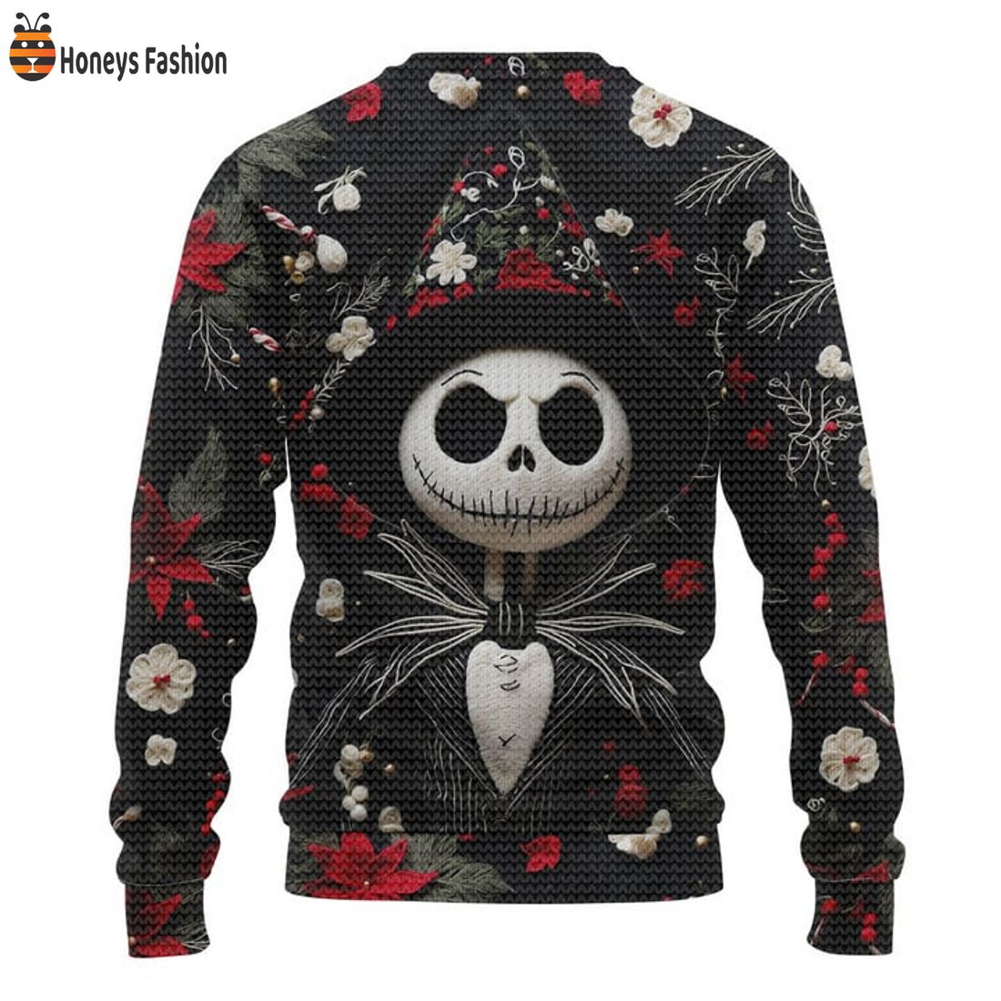 TOP The Nightmare Before Christmas Jack Skellington Witch Hat Santa Ugly Christmas Sweater