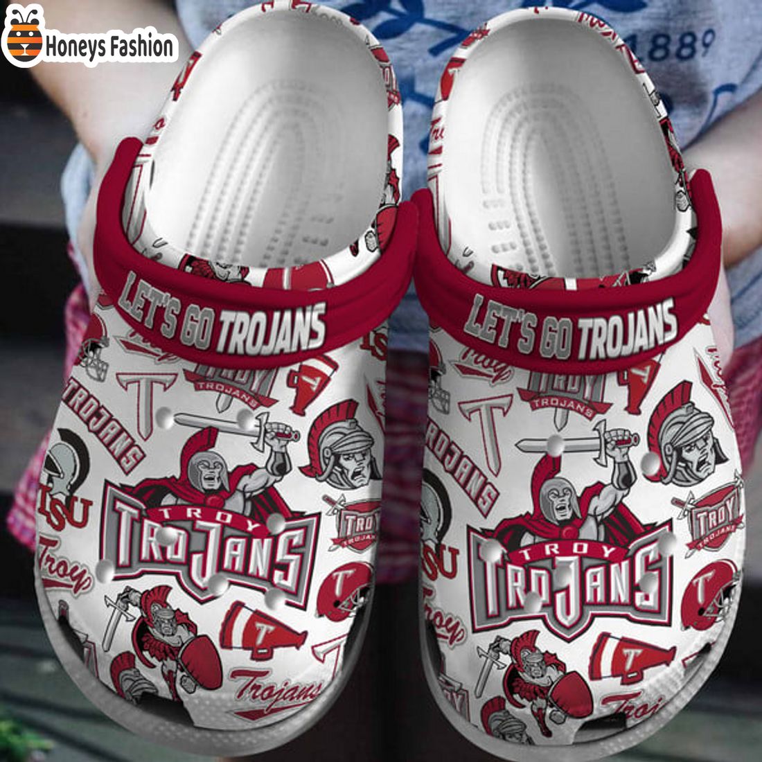 TOP Troy Trojans Let’s Go Trojans Crocs Clog Shoes