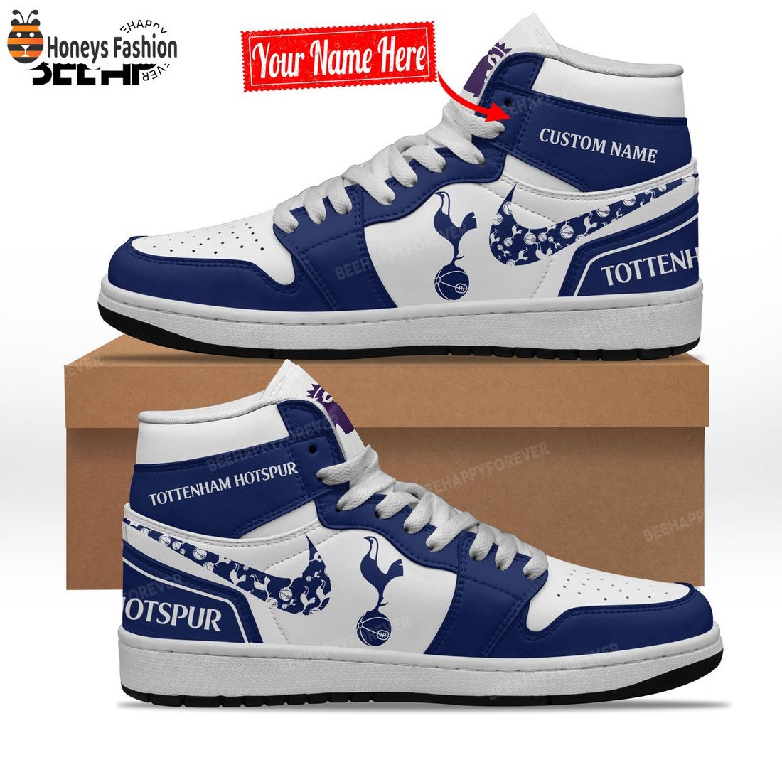 Tottenham Hotspur Custom Name Nike Air Jordan 1 Shoes