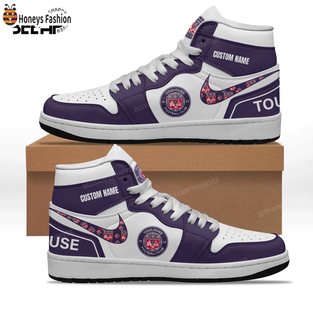 Toulouse Sneaker Custom Name Nike Air Jordan 1 Shoes