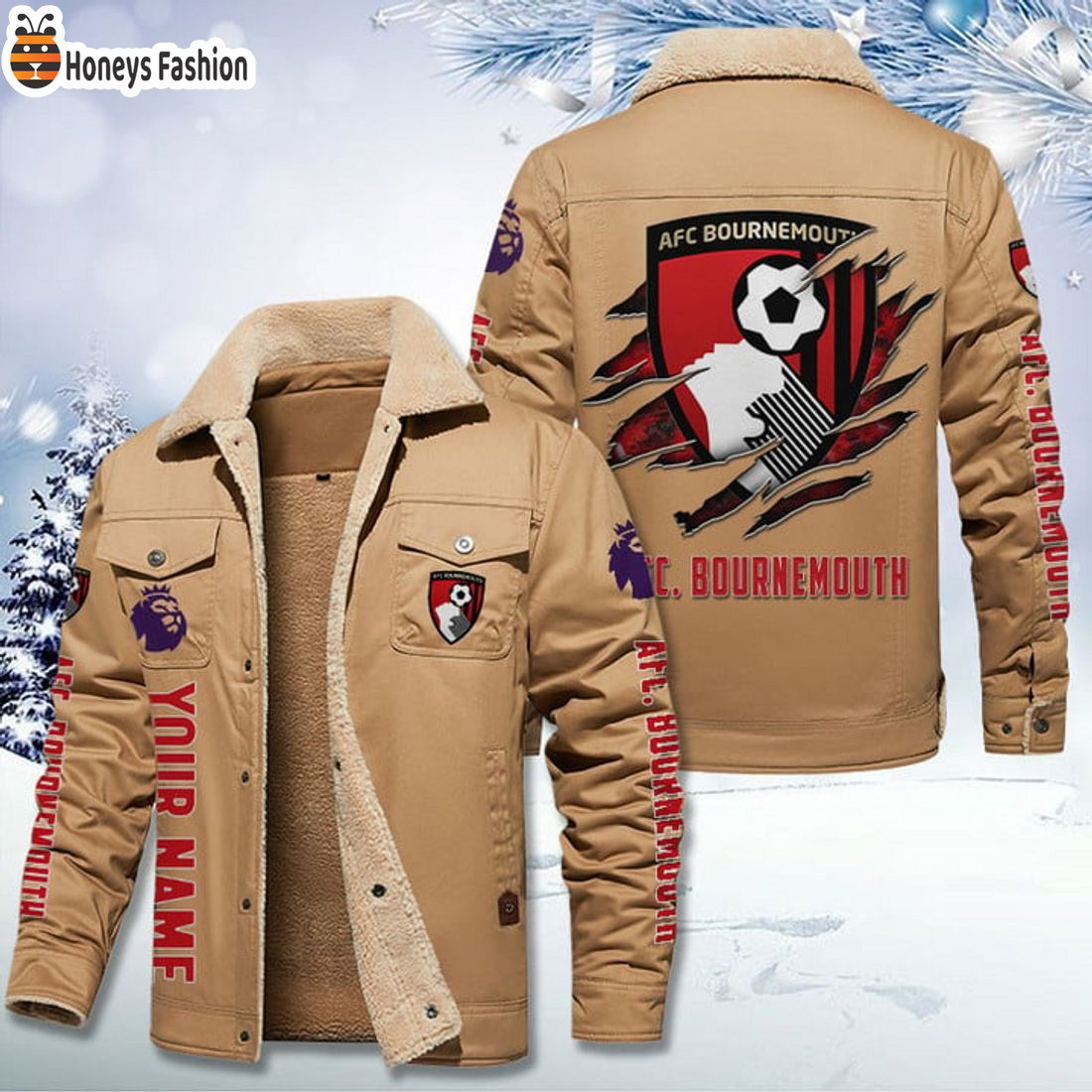 TRENDING AFC Bournemouth Fleece Leather Jacket