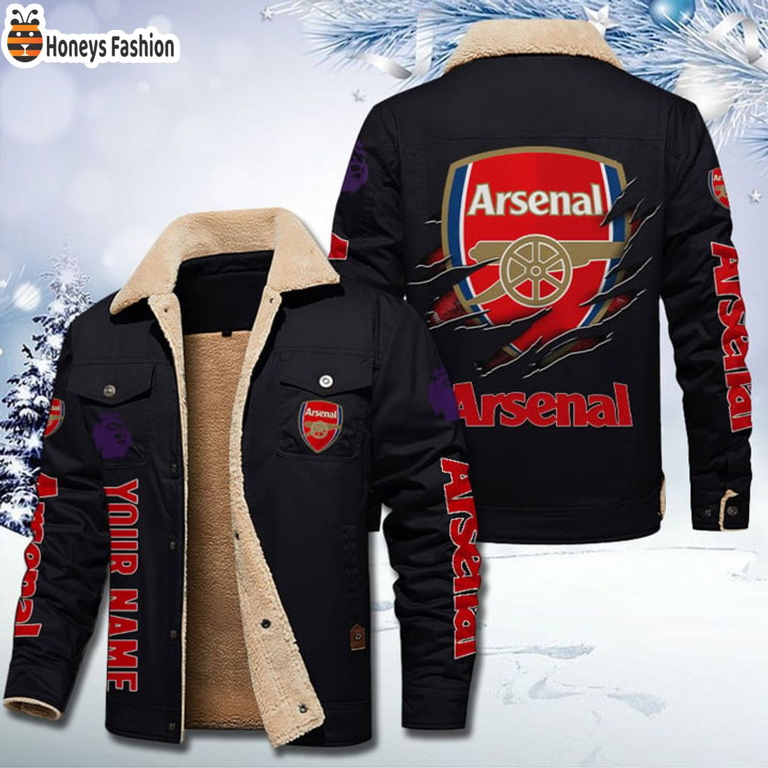 TRENDING Arsenal FC Fleece Leather Jacket