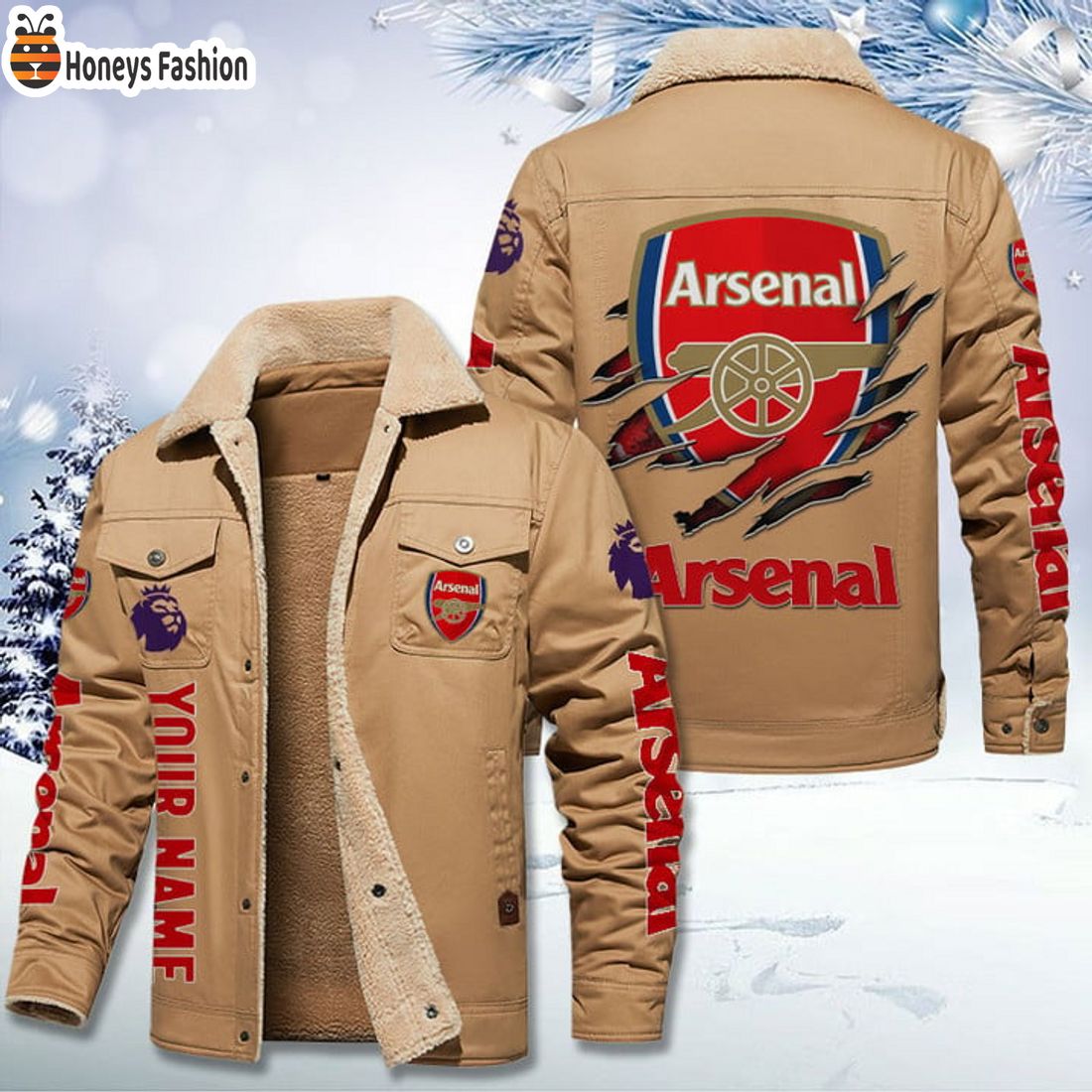 TRENDING Arsenal FC Fleece Leather Jacket