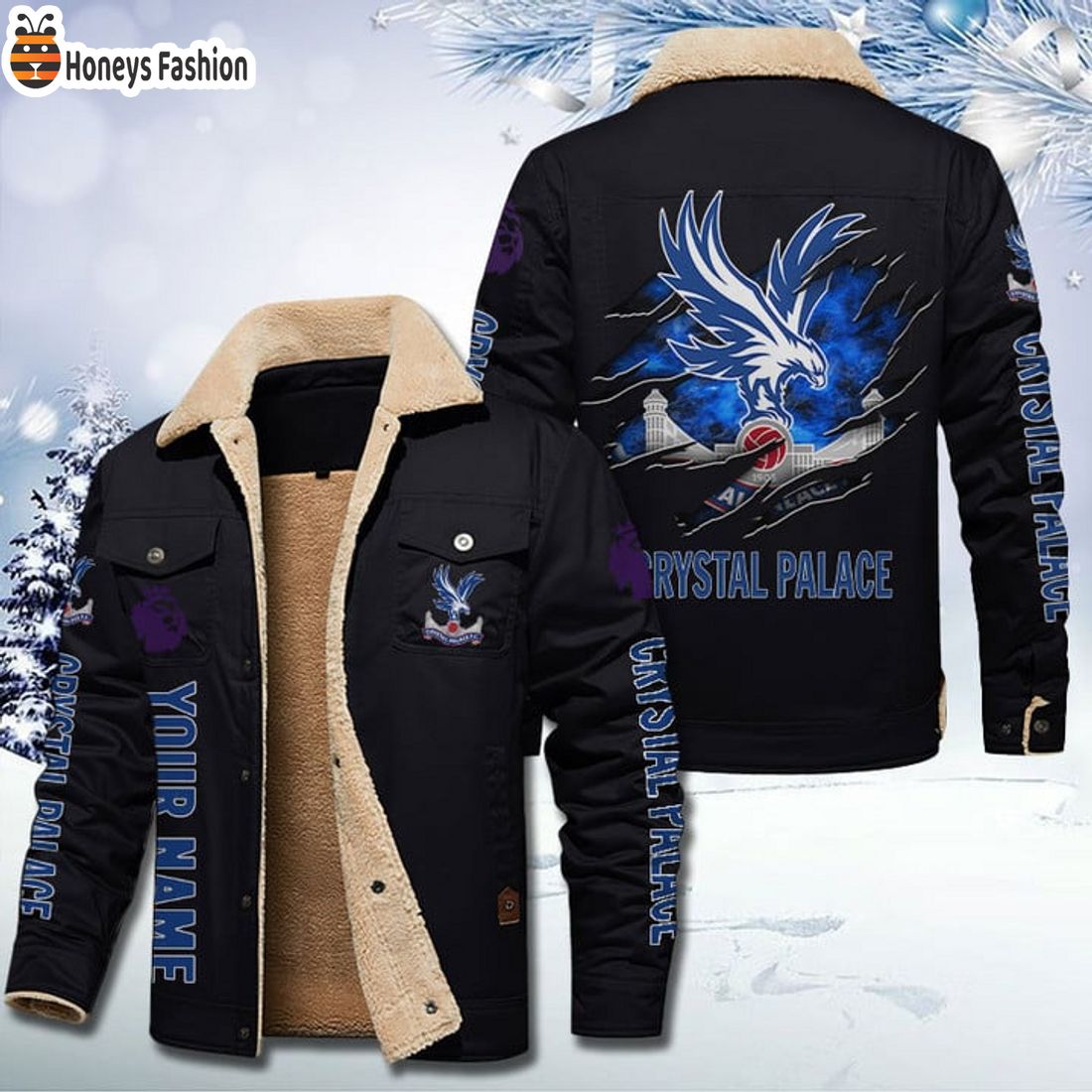 TRENDING Crystal Palace FC Fleece Leather Jacket