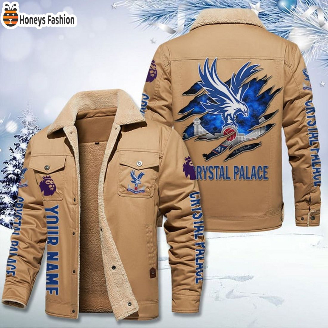 TRENDING Crystal Palace FC Fleece Leather Jacket