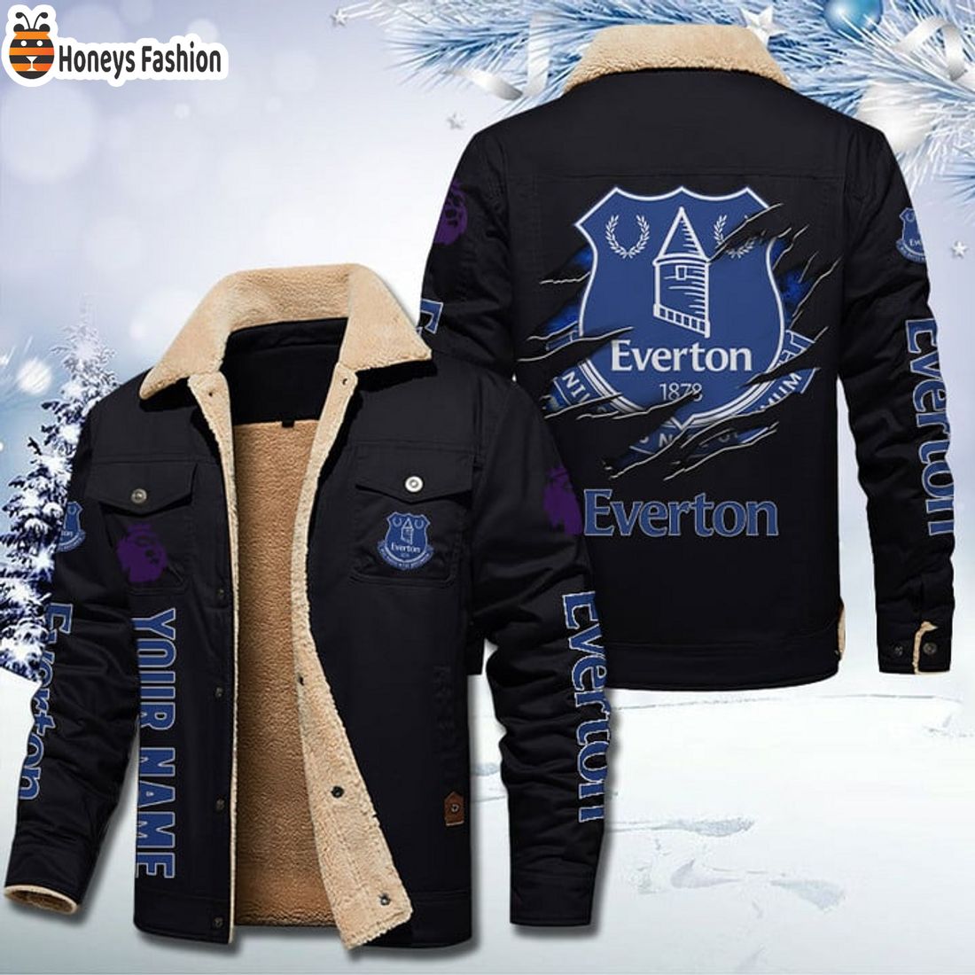 TRENDING Everton FC Fleece Leather Jacket