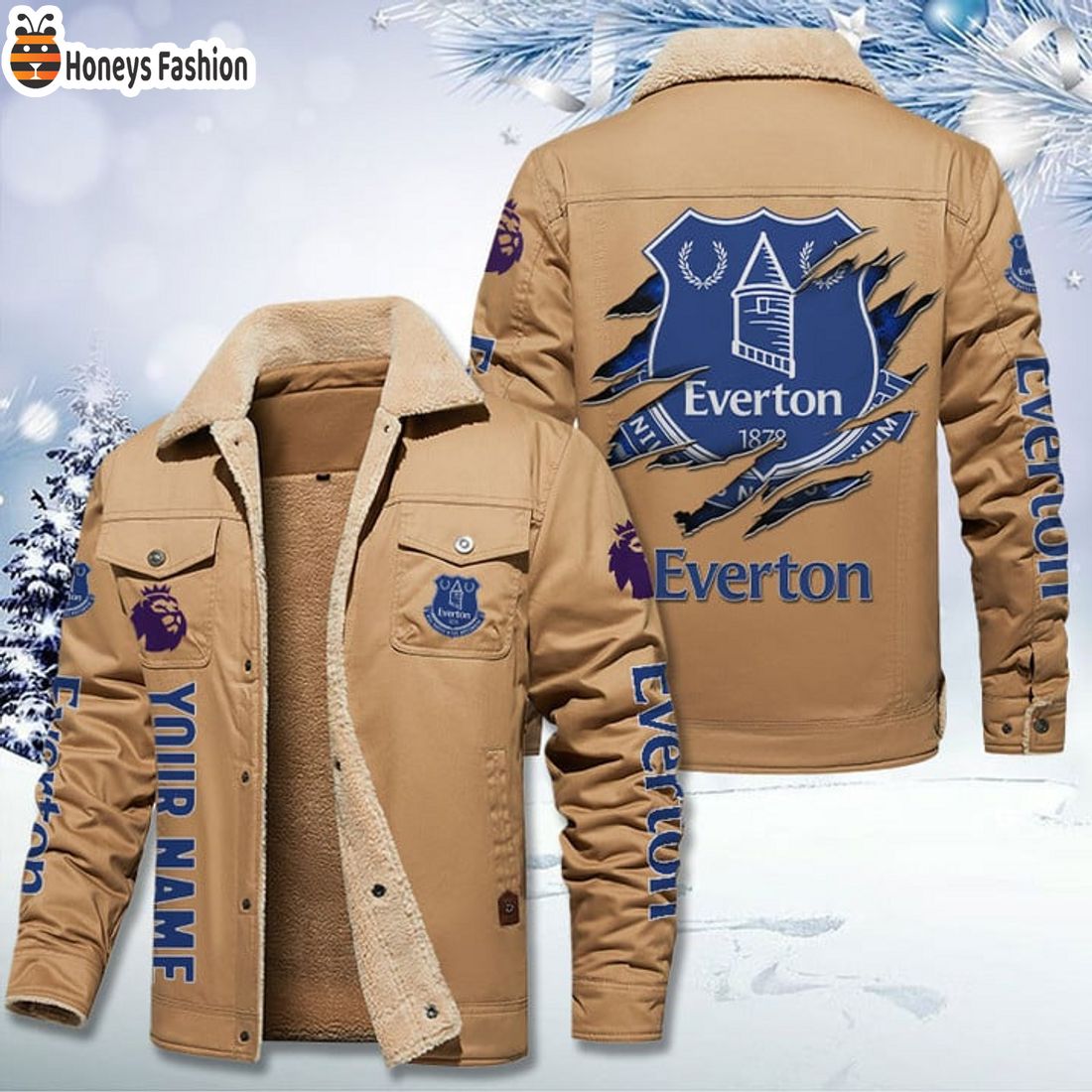 TRENDING Everton FC Fleece Leather Jacket