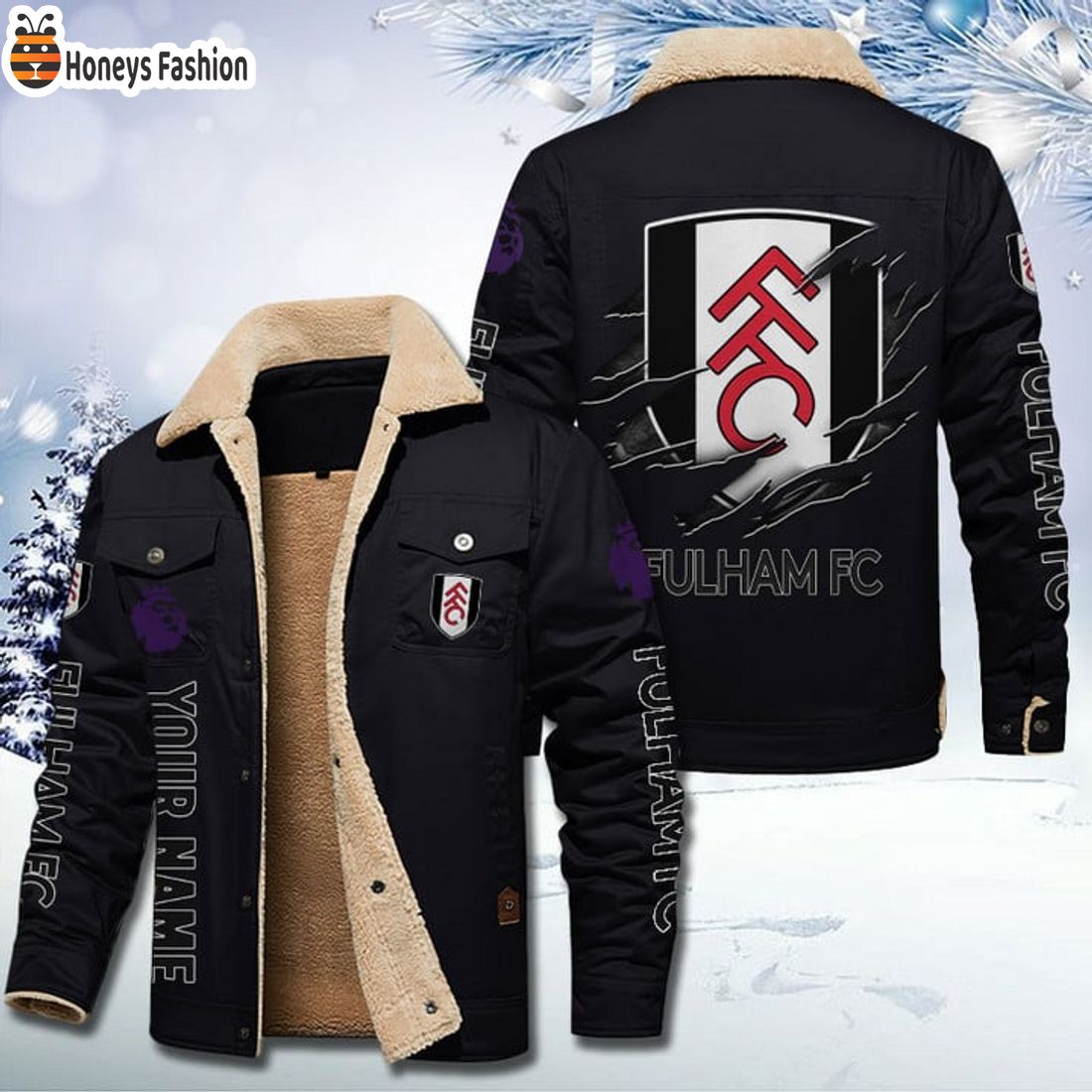 TRENDING Fulham FC Fleece Leather Jacket