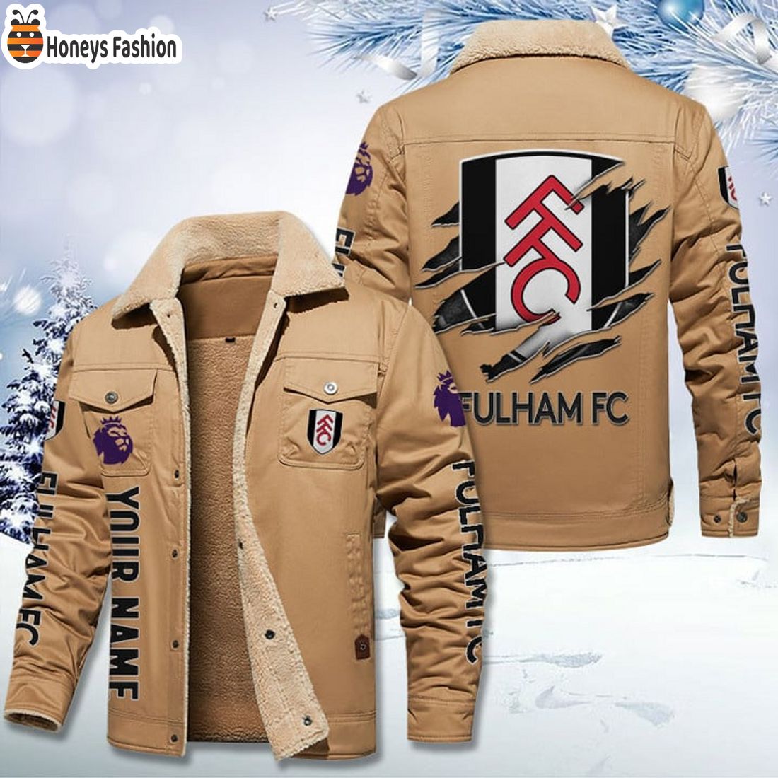 TRENDING Fulham FC Fleece Leather Jacket