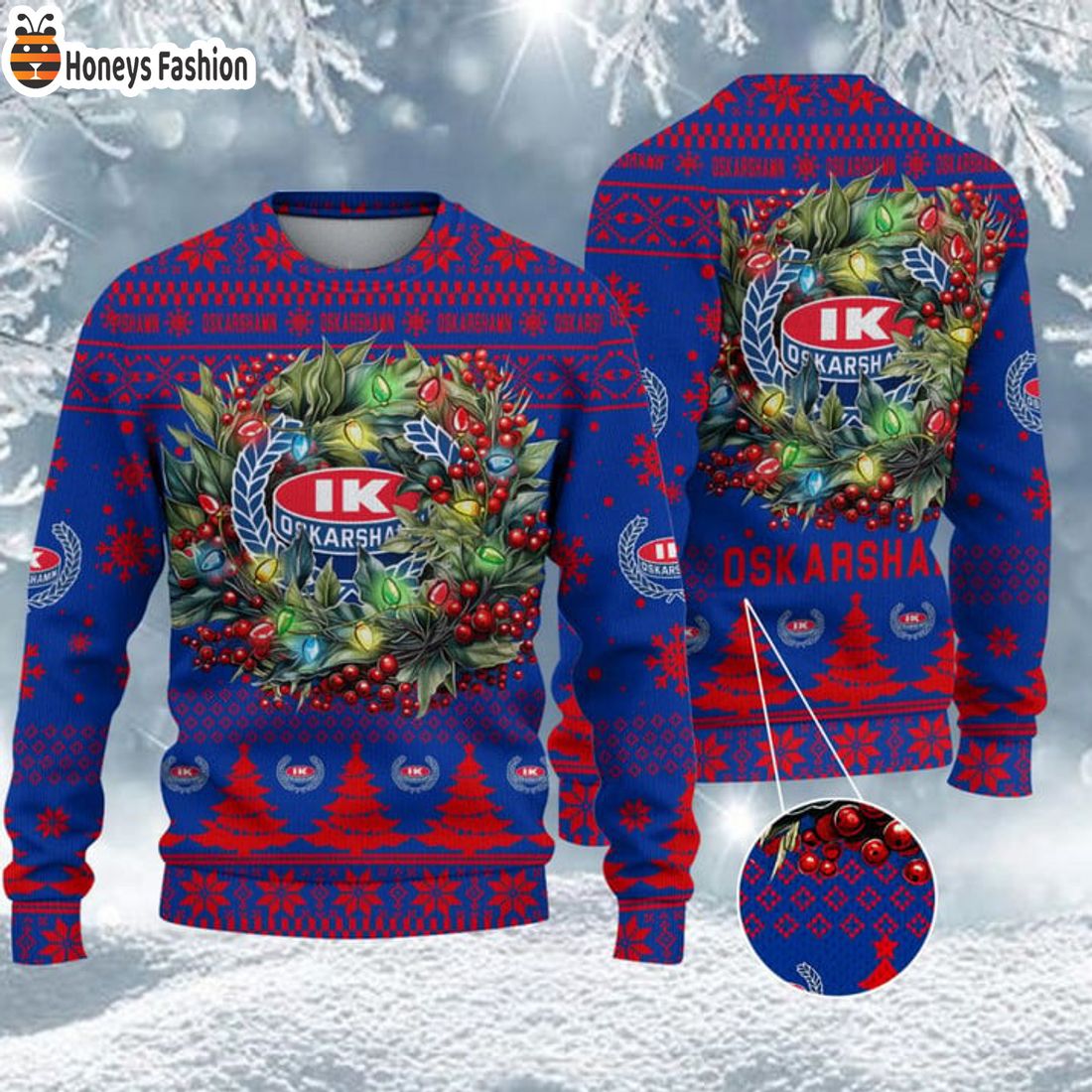 TRENDING IK Oskarshamn SHL & HockeyAllsvenskan Ugly Christmas Sweater