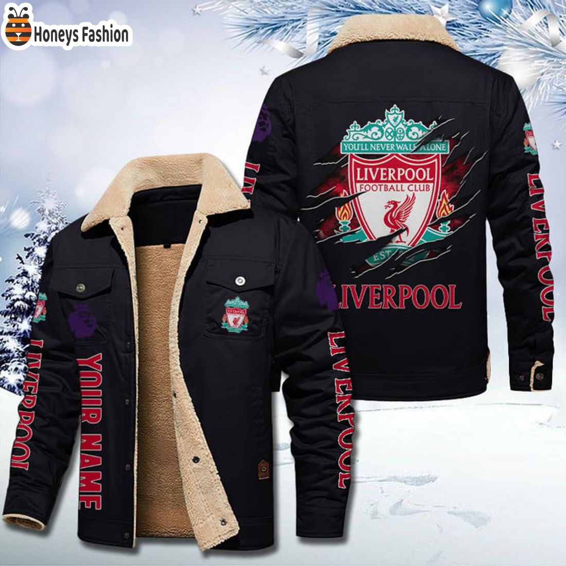 TRENDING Liverpool FC Fleece Leather Jacket