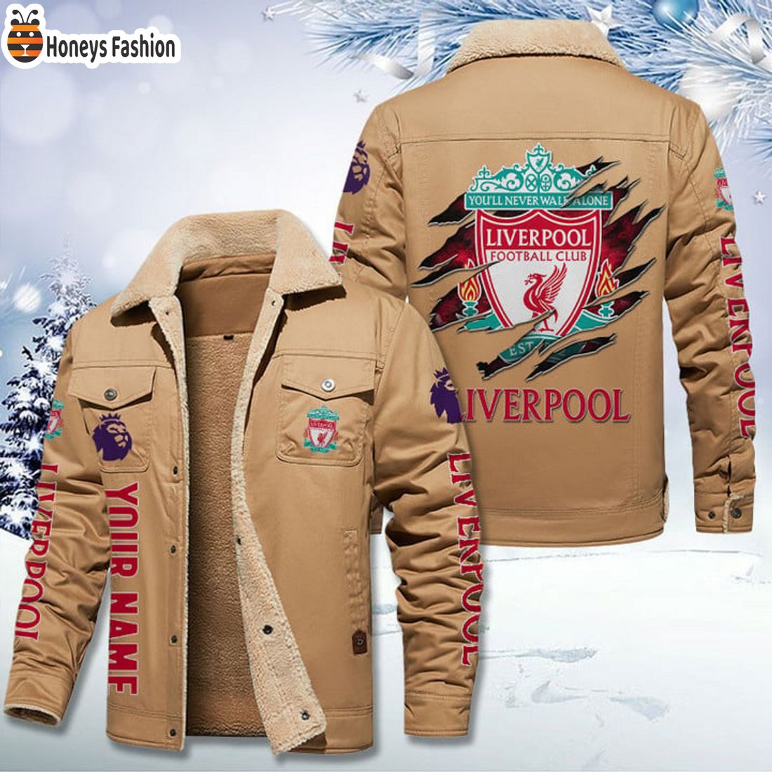 TRENDING Liverpool FC Fleece Leather Jacket