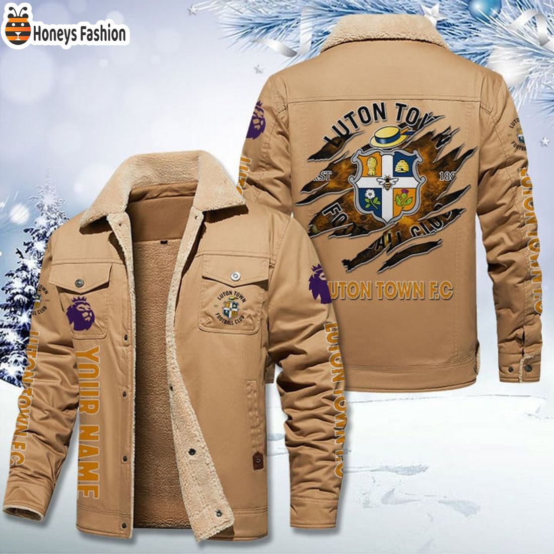 TRENDING Luton Town FC Fleece Leather Jacket