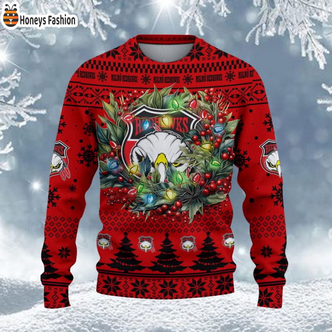 TRENDING Malmo Redhawks SHL & HockeyAllsvenskan Ugly Christmas Sweater