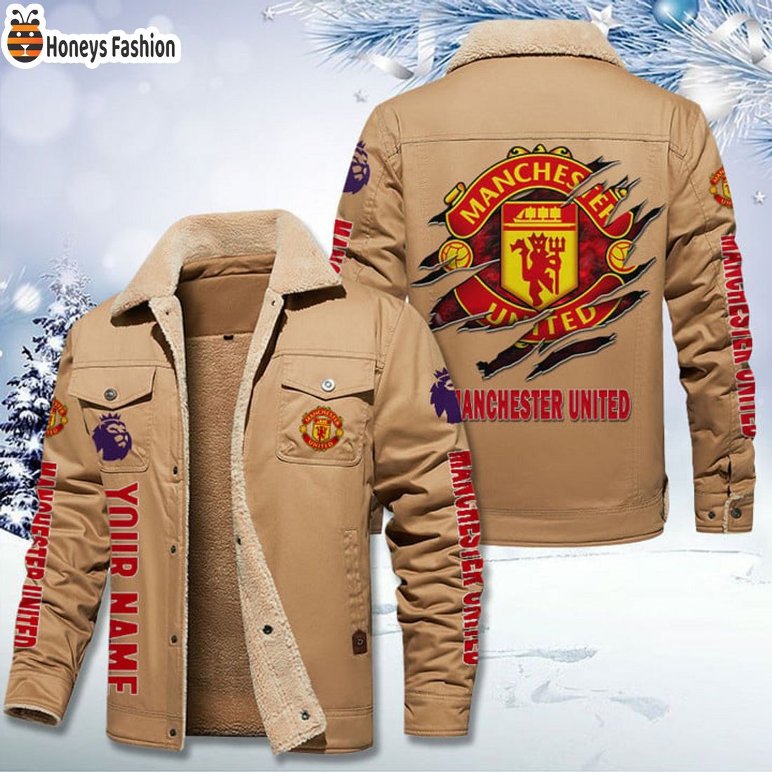 TRENDING Manchester United Fleece Leather Jacket