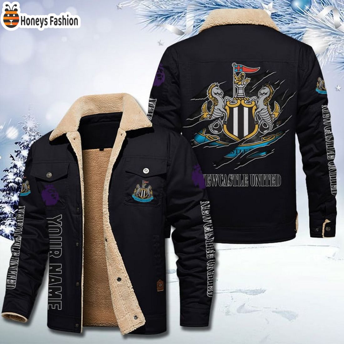 TRENDING Newcastle United FC Fleece Leather Jacket