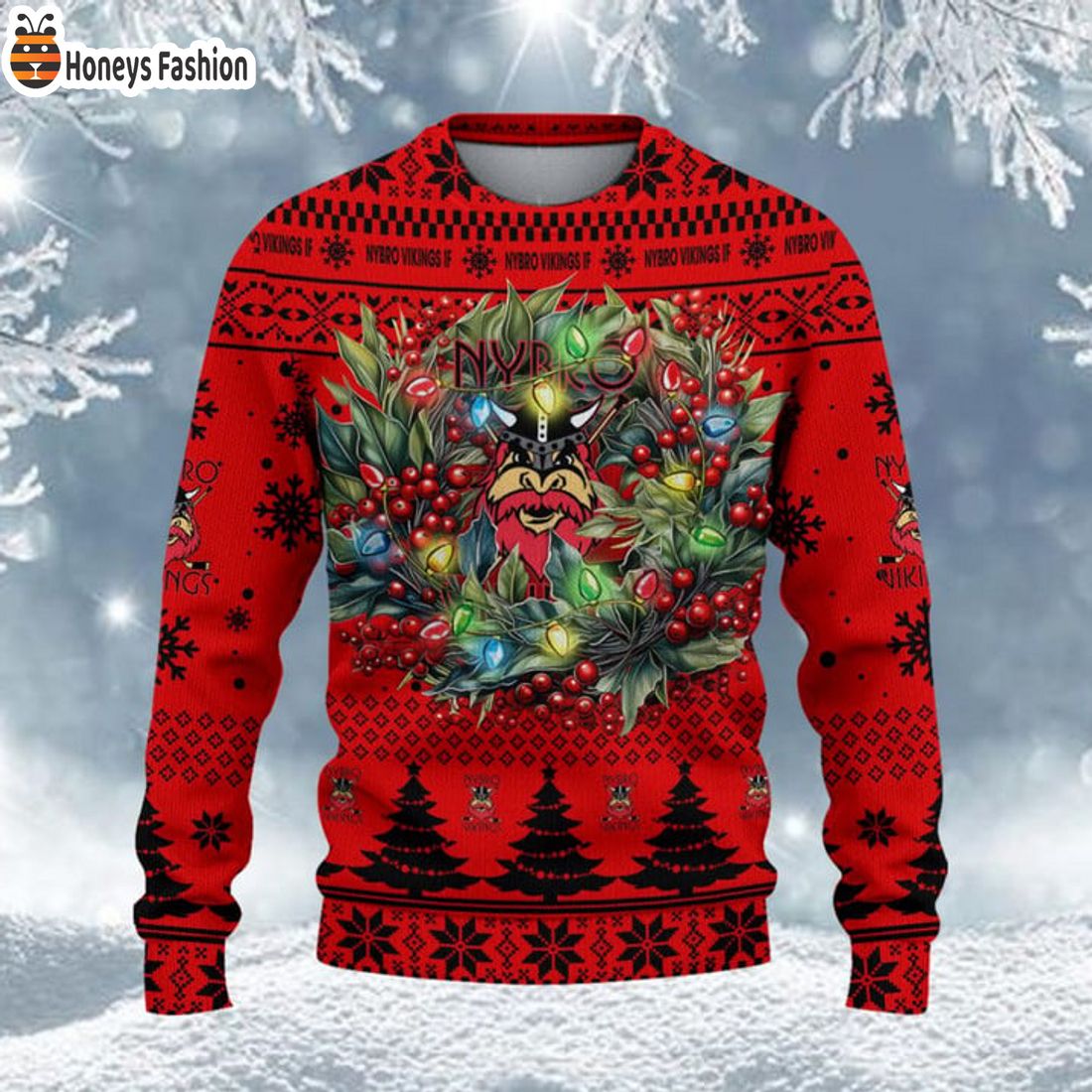 TRENDING Nybro Vikings IF SHL & HockeyAllsvenskan Ugly Christmas Sweater