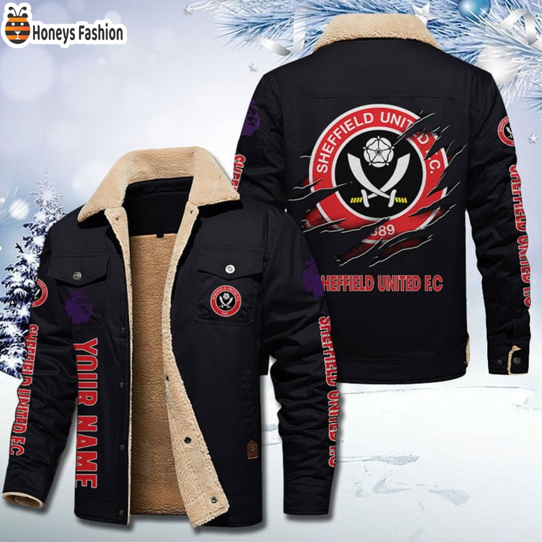 TRENDING Sheffield United FC Fleece Leather Jacket