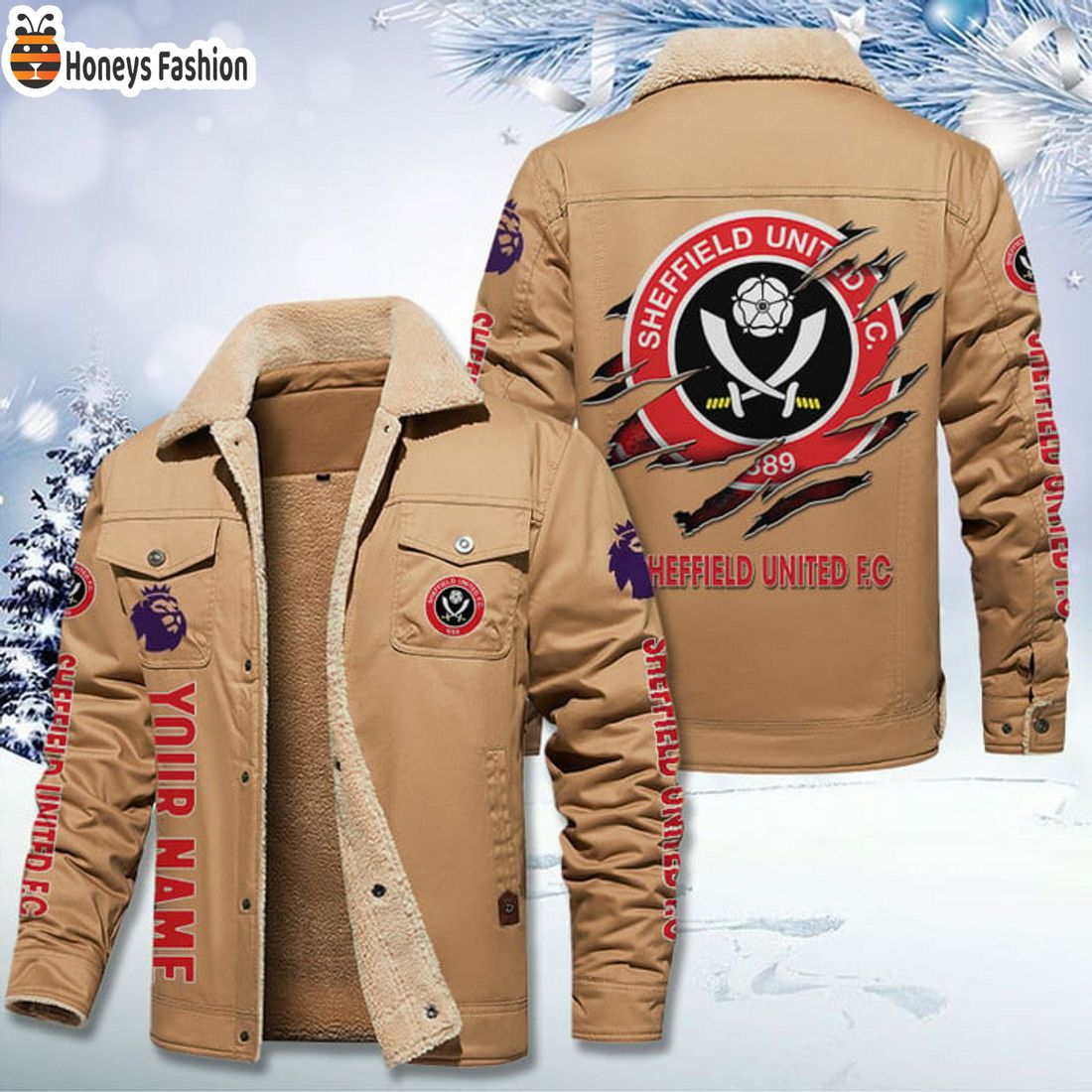 TRENDING Sheffield United FC Fleece Leather Jacket