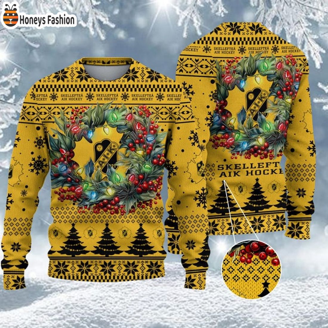 TRENDING Skelleftea AIK SHL & HockeyAllsvenskan Ugly Christmas Sweater