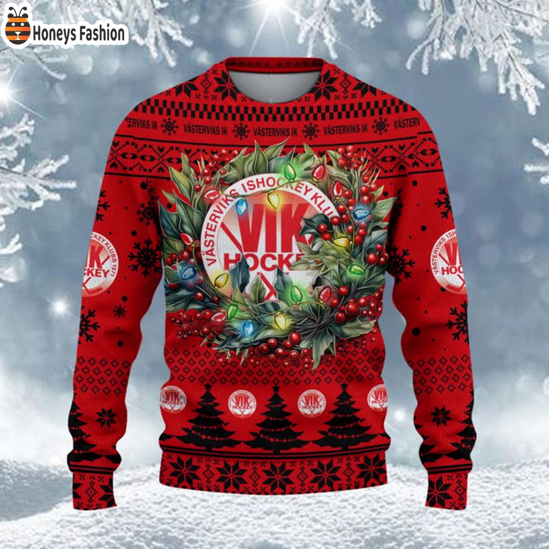 TRENDING Vasterviks IK SHL & HockeyAllsvenskan Ugly Christmas Sweater