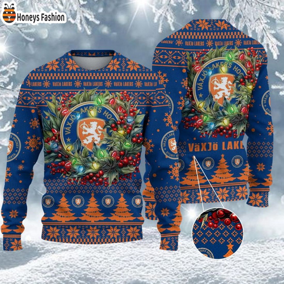 TRENDING Vaxjo Lakers SHL & HockeyAllsvenskan Ugly Christmas Sweater
