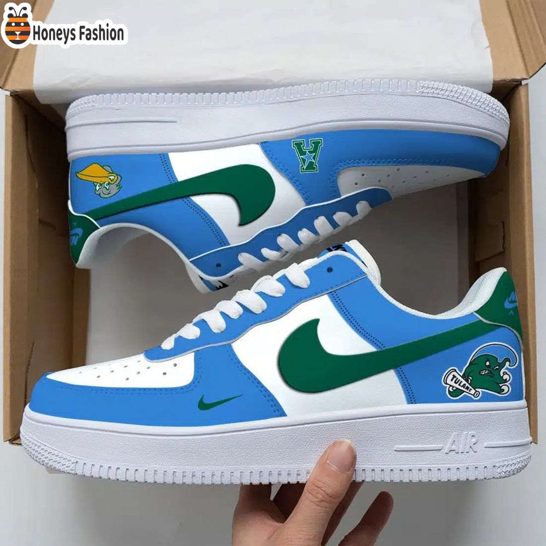 Tulane Green Wave NCAA Air Force Custom Nike Air Force Sneaker