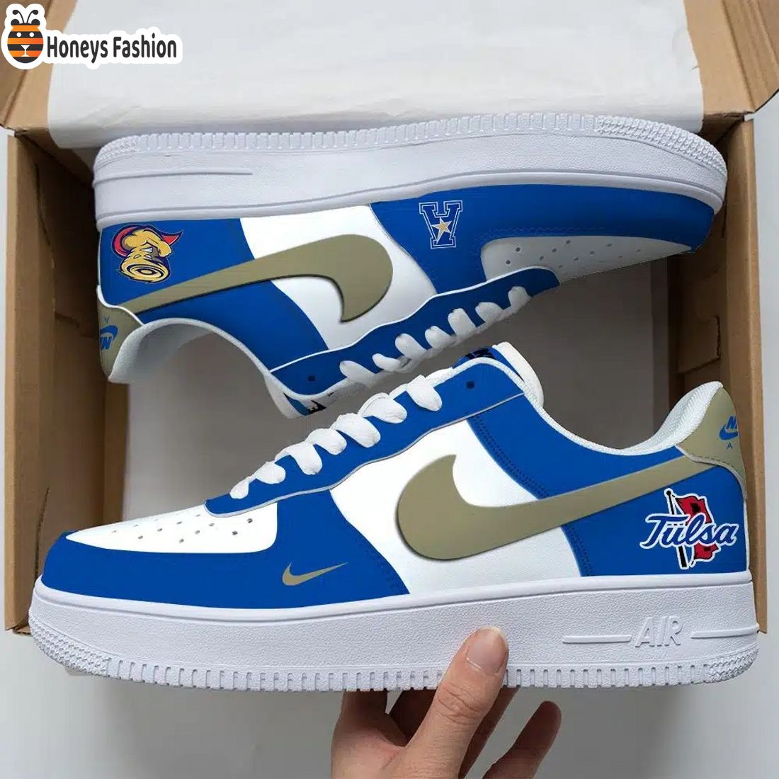 Tulsa Golden Hurricane NCAA Air Force Custom Nike Air Force Sneaker