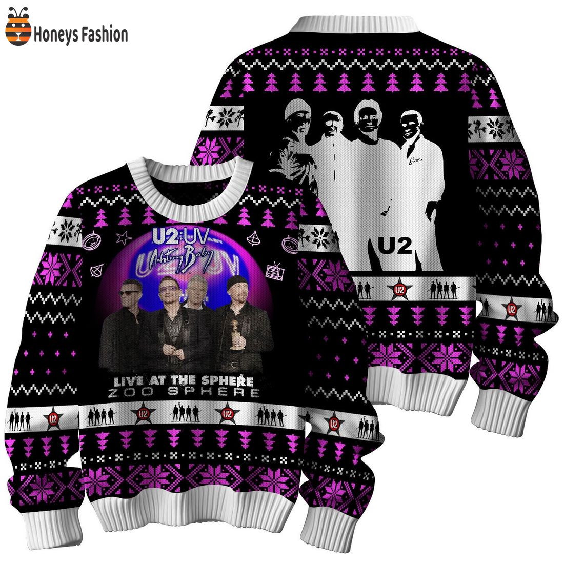 U2:UV Achtung Baby Live at Sphere in Paradise Ugly Christmas Sweater