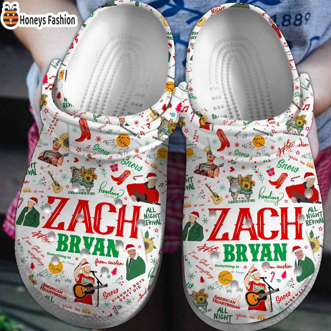 Zach Bryan Christmas Crocs Clog Shoes